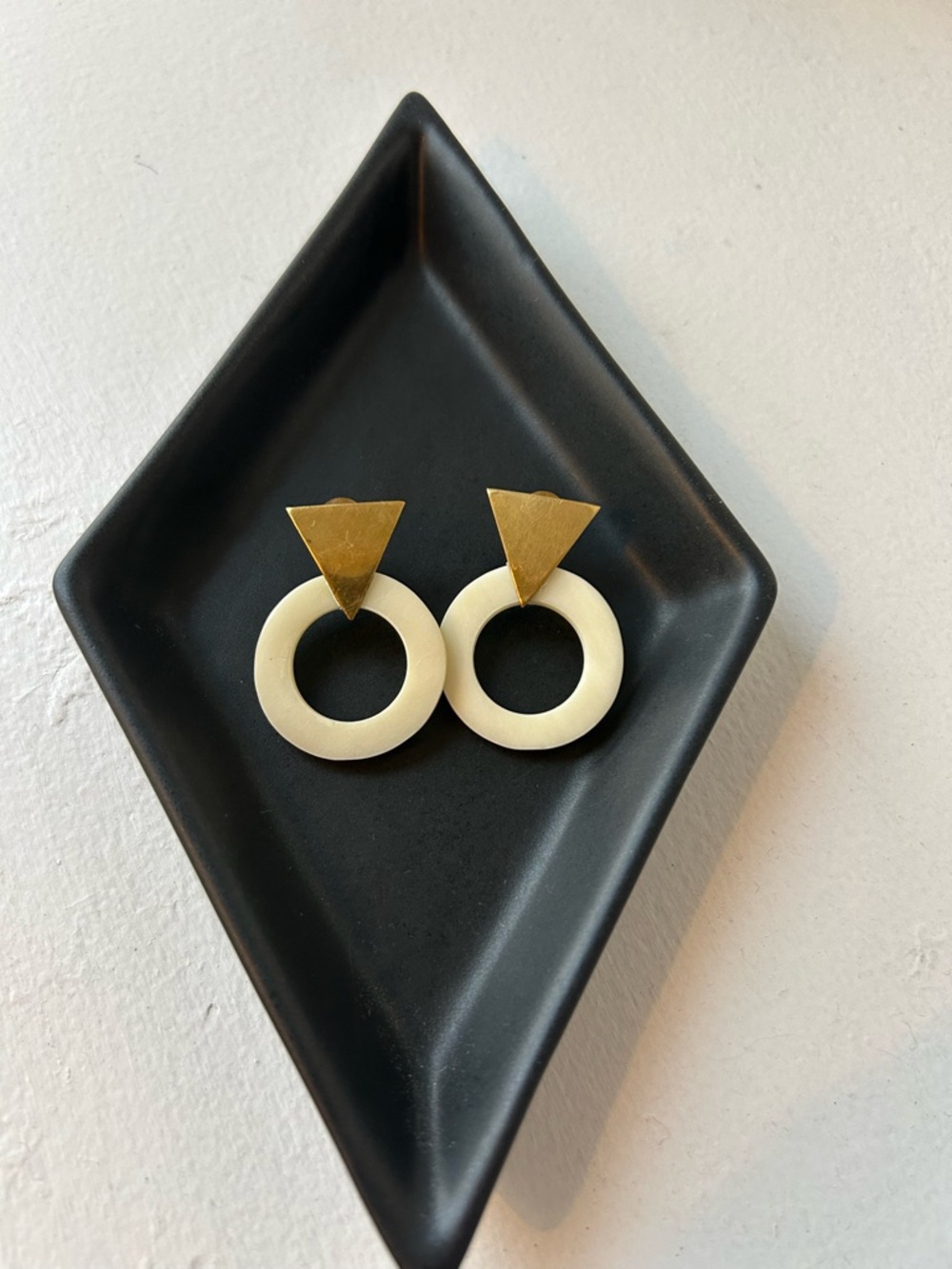 Triangle With Bone Circle Earrings
Made In Kenya